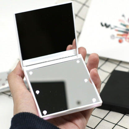Portable LED Makeup Mirror, Foldable & Double-Sided