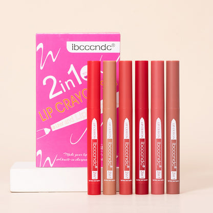 Two-in-One Lip Liner Lipstick Set (6 Pieces)