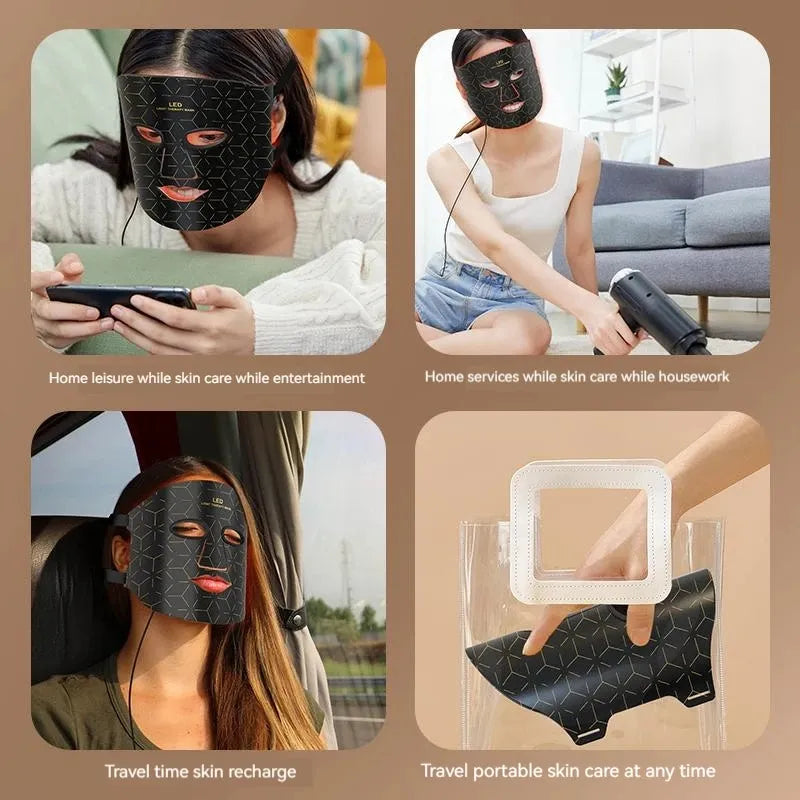 Photon Beauty Mask Rechargeable LED Facial Therapy for Clear &amp; Firm Skin